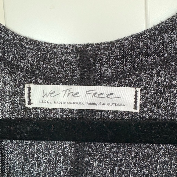 Free People Long Black Split Leg Cardigan - Picture 2 of 3